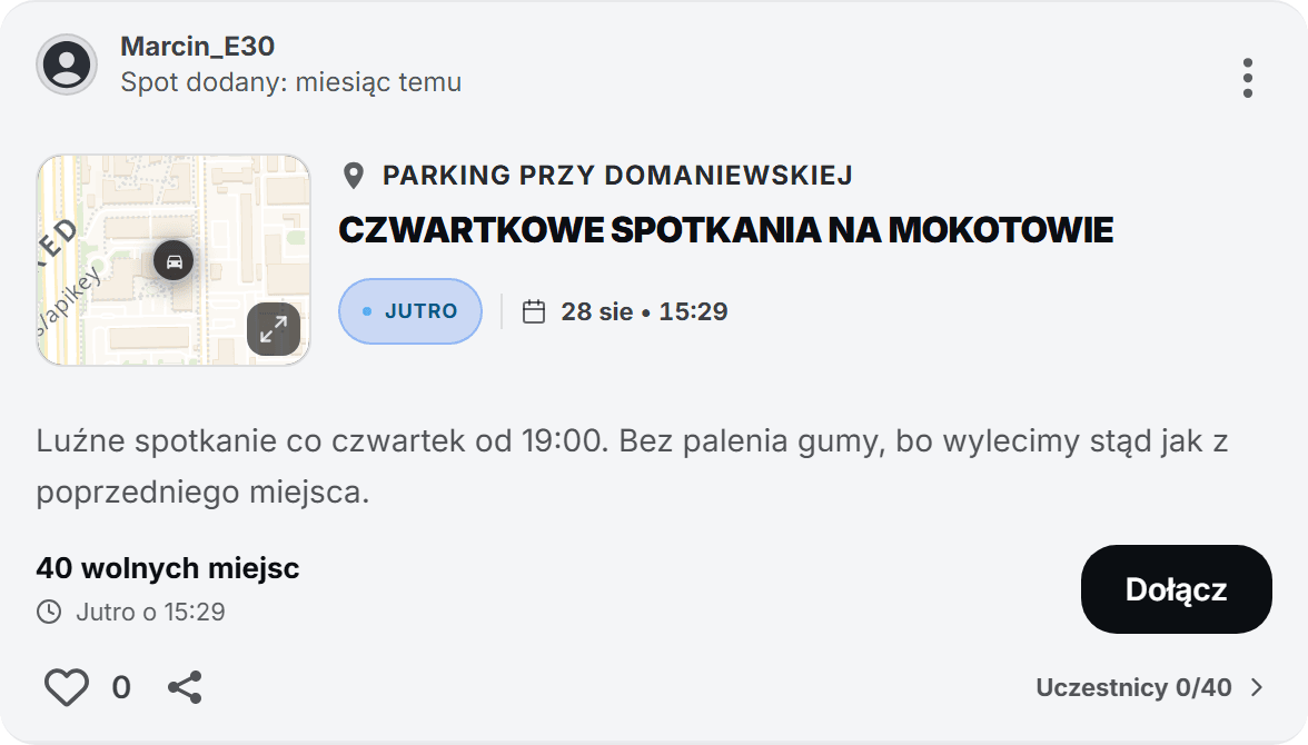 Spot w aplikacji