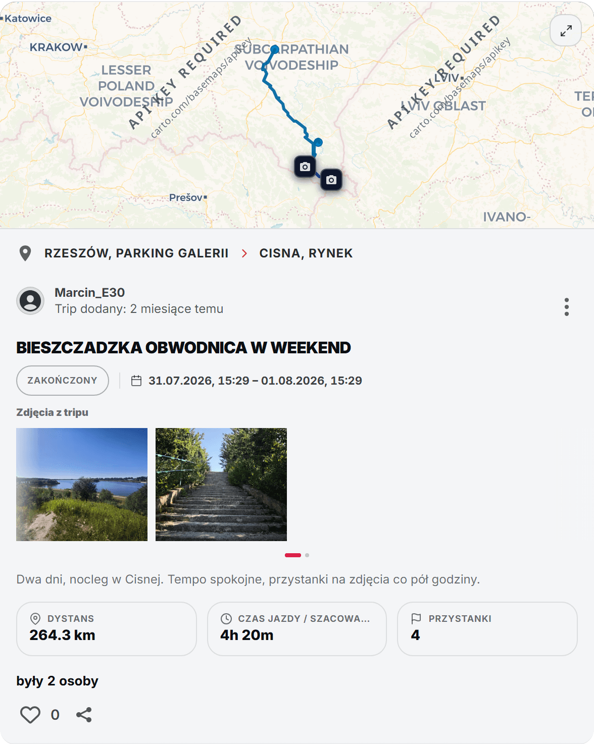 Trip w aplikacji